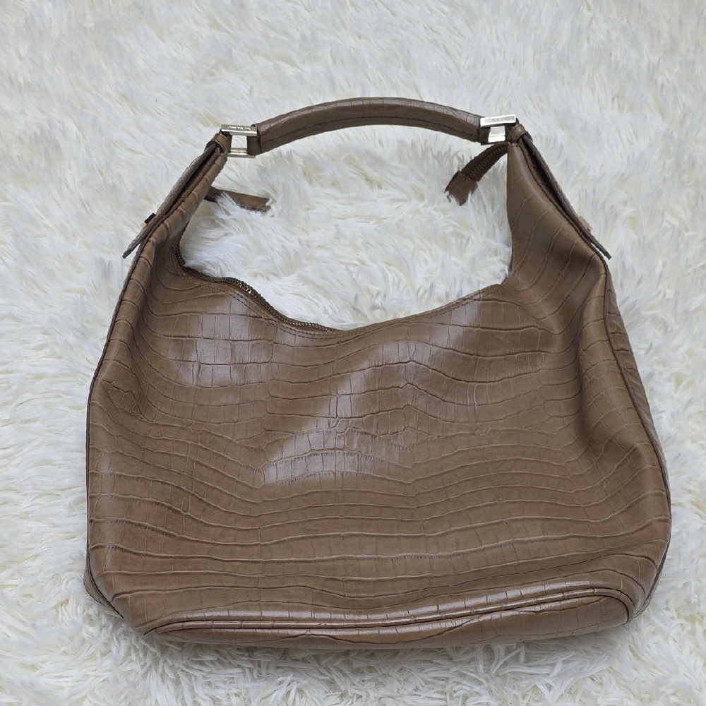 Jones Nee York Brown Crocodile-Embossed Women's Bag
